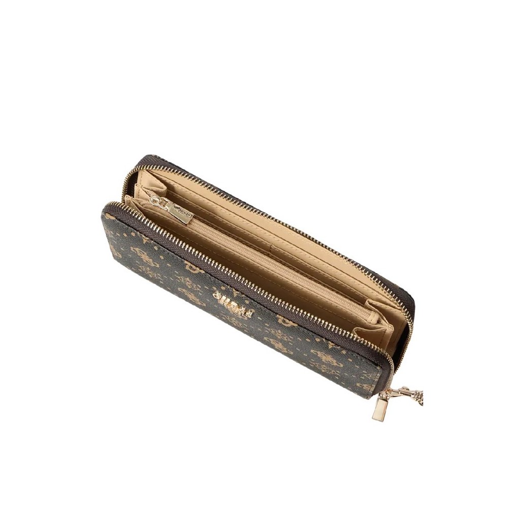 GUESS CARRIE LOGO SLG LRG ZIP AROUND ΠΟΡΤΟΦΟΛΙ ΓΥΝΑΙΚΕΙΟ BROWN