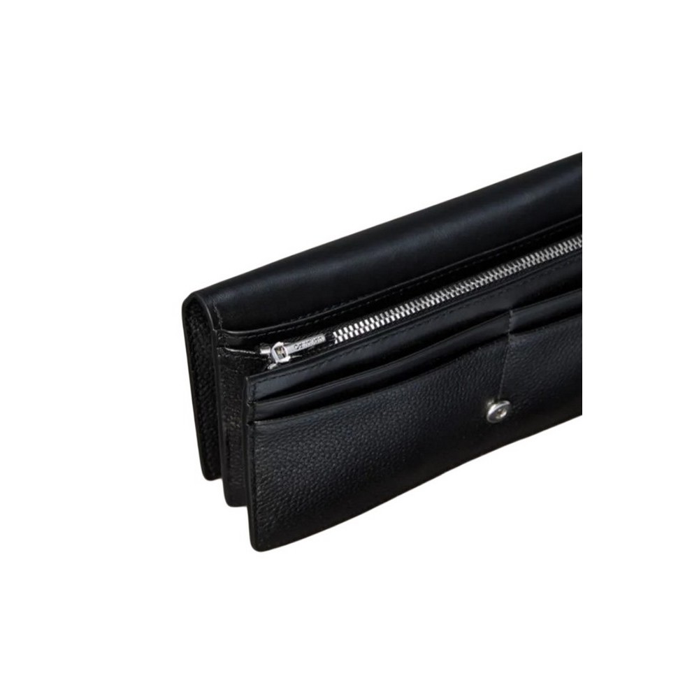 CALVIN KLEIN EMBLEM HW PEBBLE LONG BIFOLD ΠΟΡΤΟΦΟΛΙ ΓΥΝΑΙΚΕΙΟ BLACK