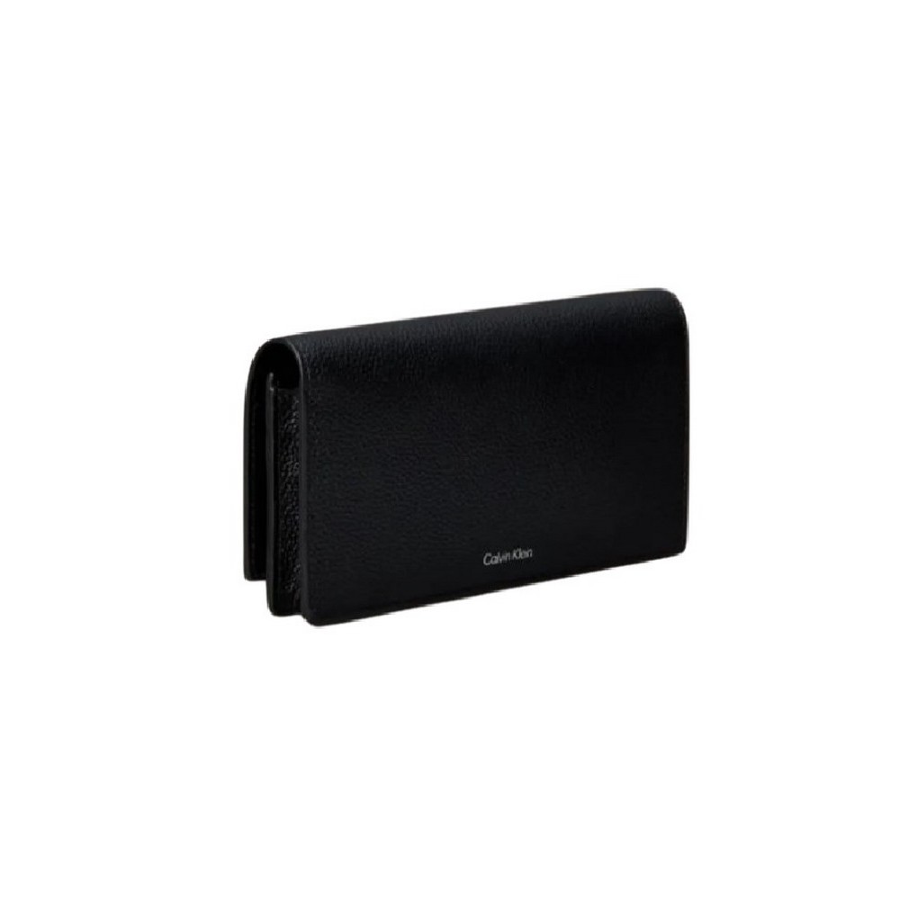 CALVIN KLEIN EMBLEM HW PEBBLE LONG BIFOLD ΠΟΡΤΟΦΟΛΙ ΓΥΝΑΙΚΕΙΟ BLACK