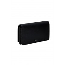 CALVIN KLEIN EMBLEM HW PEBBLE LONG BIFOLD ΠΟΡΤΟΦΟΛΙ ΓΥΝΑΙΚΕΙΟ BLACK