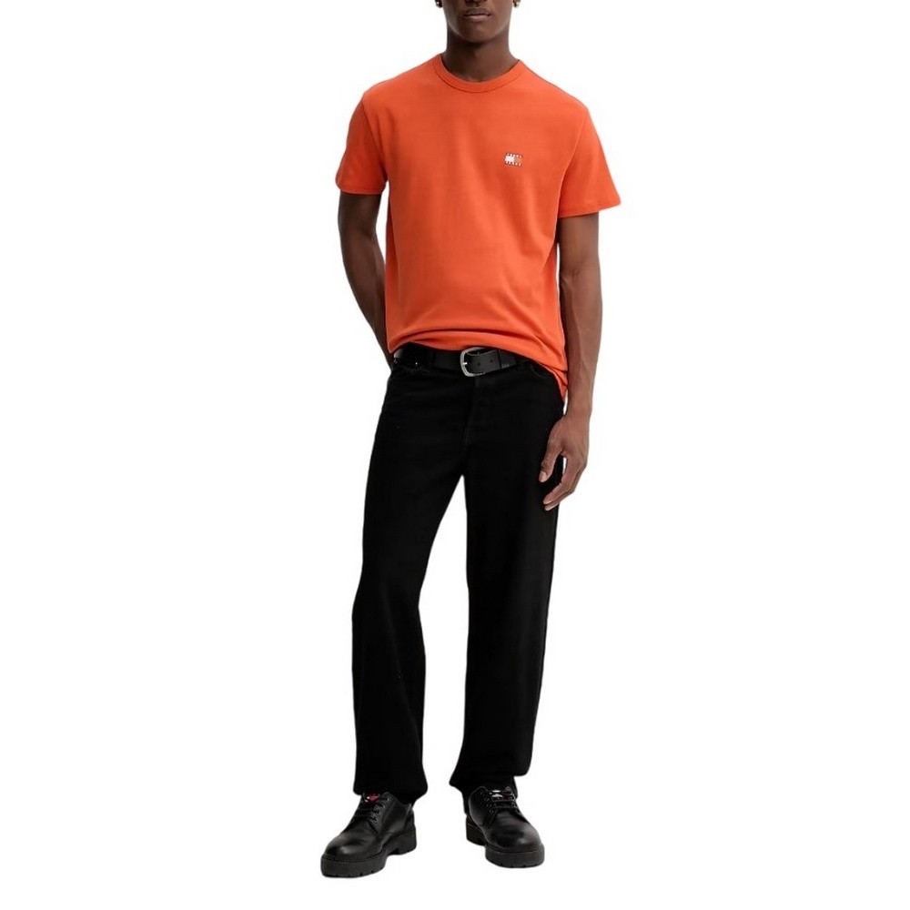 TOMMY JEANS REG BADGE TEE EXT T-SHIRT ΜΠΛΟΥΖΑ ΑΝΔΡΙΚΗ ORANGE