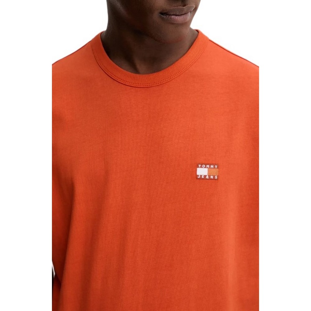 TOMMY JEANS REG BADGE TEE EXT T-SHIRT ΜΠΛΟΥΖΑ ΑΝΔΡΙΚΗ ORANGE