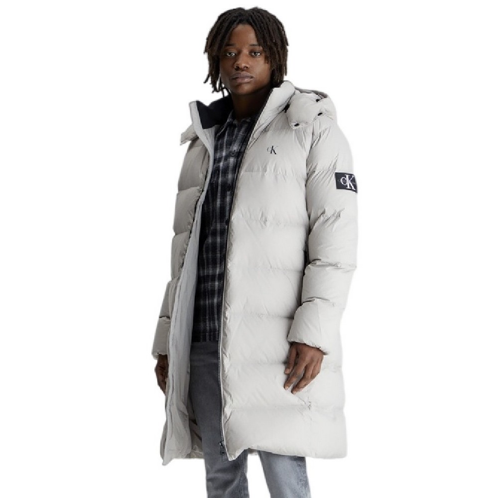 CALVIN KLEIN ESSENTIALS DOWN LONG PARKA ΜΠΟΥΦΑΝ  ΑΝΔΡΙΚΟ ECRU