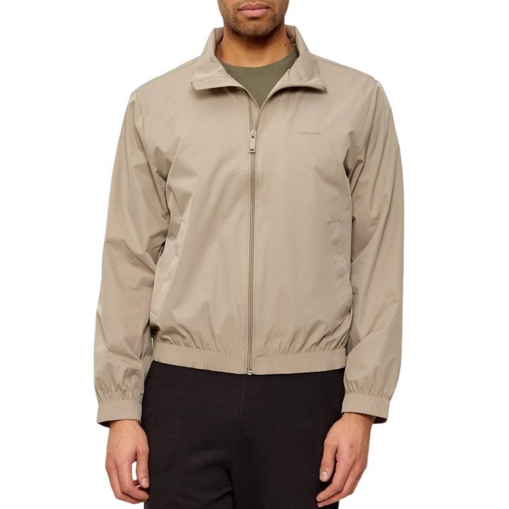 CALVIN KLEIN LS NYLON STAND COLLAR WINDBREAKER ΜΠΟΥΦΑΝ ΑΝΔΡΙΚΟ KHAKI