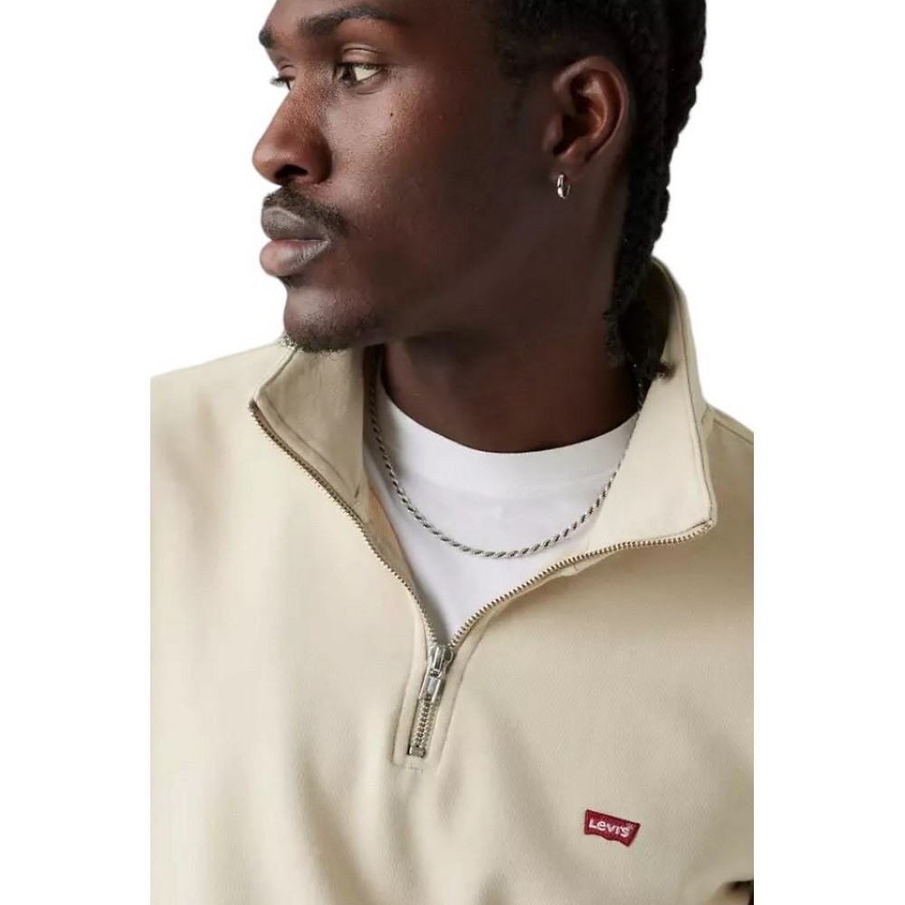 LEVIS ORIGINAL HM 1/4 ZIP ΜΠΛΟΥΖΑ ΦΟΥΤΕΡ ΑΝΔΡΙΚΗ ECRU