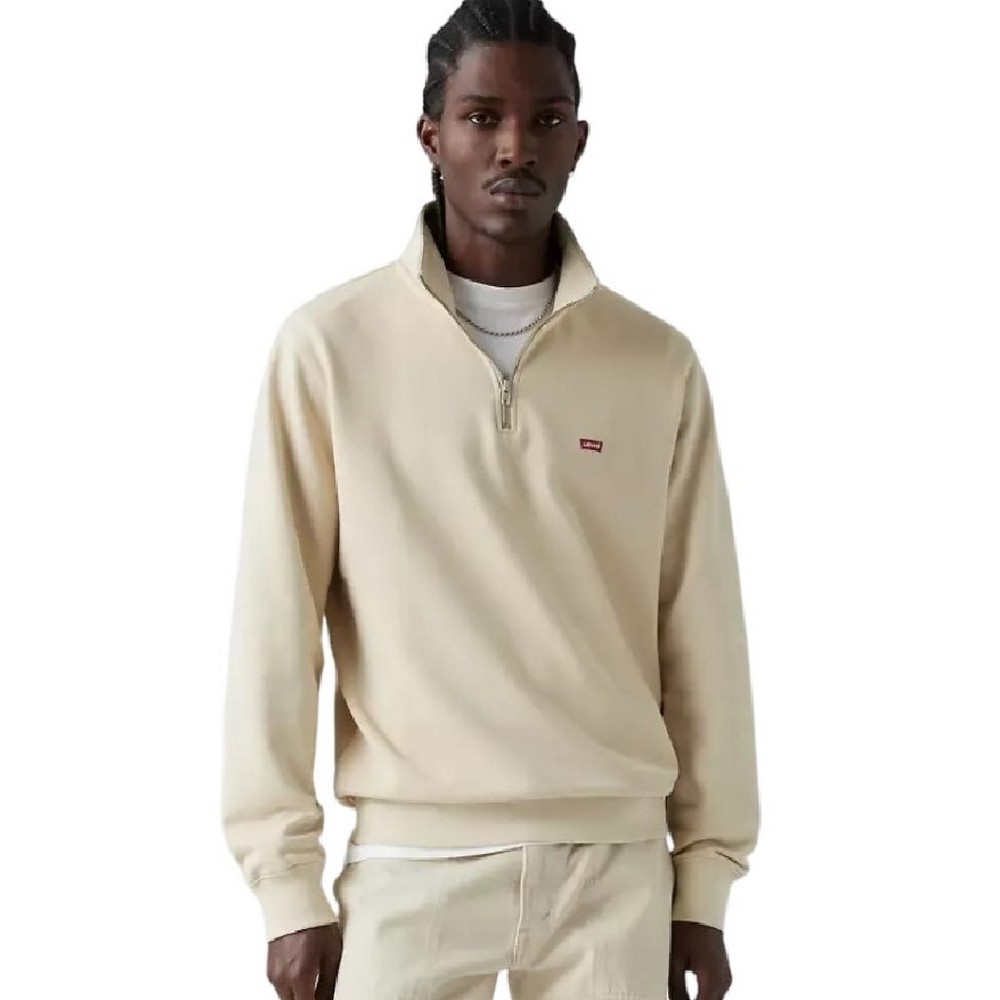 LEVIS ORIGINAL HM 1/4 ZIP ΜΠΛΟΥΖΑ ΦΟΥΤΕΡ ΑΝΔΡΙΚΗ ECRU