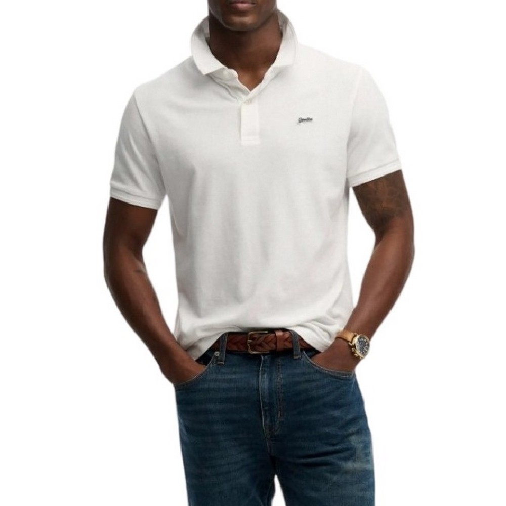 SUPERDRY D1 CLASSIC PIQUE POLO T-SHIRT ΜΠΛΟΥΖΑ ΑΝΔΡΙΚΗ WHITE