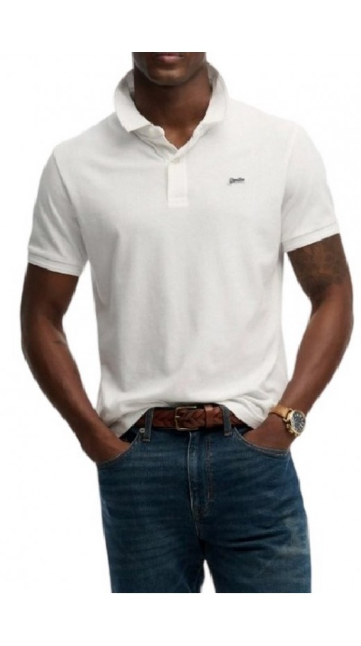 SUPERDRY D1 CLASSIC PIQUE POLO T-SHIRT ΜΠΛΟΥΖΑ ΑΝΔΡΙΚΗ WHITE