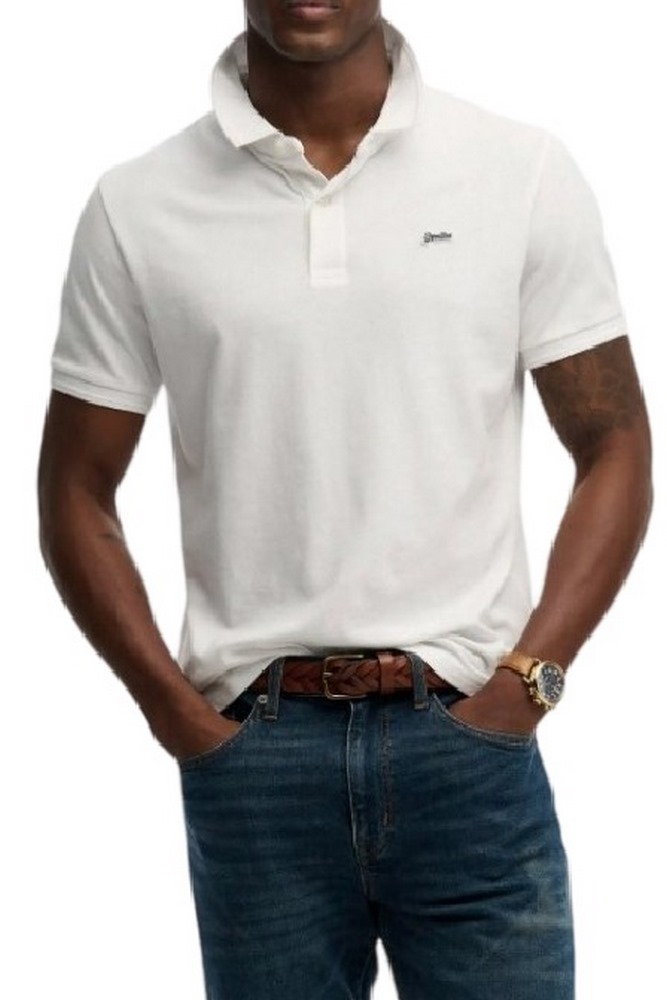 SUPERDRY D1 CLASSIC PIQUE POLO T-SHIRT ΜΠΛΟΥΖΑ ΑΝΔΡΙΚΗ WHITE