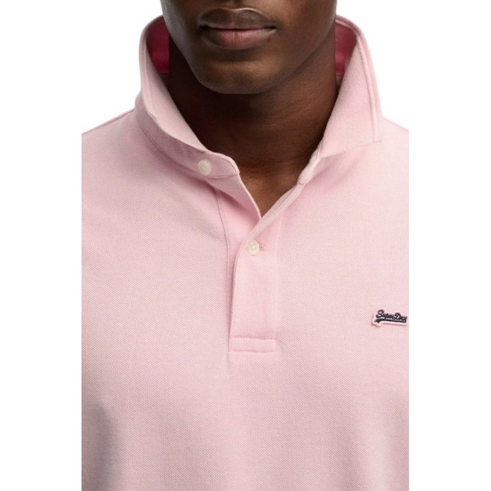 SUPERDRY D1 CLASSIC PIQUE POLO T-SHIRT ΜΠΛΟΥΖΑ ΑΝΔΡΙΚΗ PINK