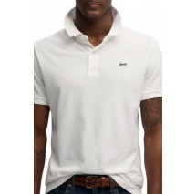 SUPERDRY D1 CLASSIC PIQUE POLO T-SHIRT ΜΠΛΟΥΖΑ ΑΝΔΡΙΚΗ WHITE