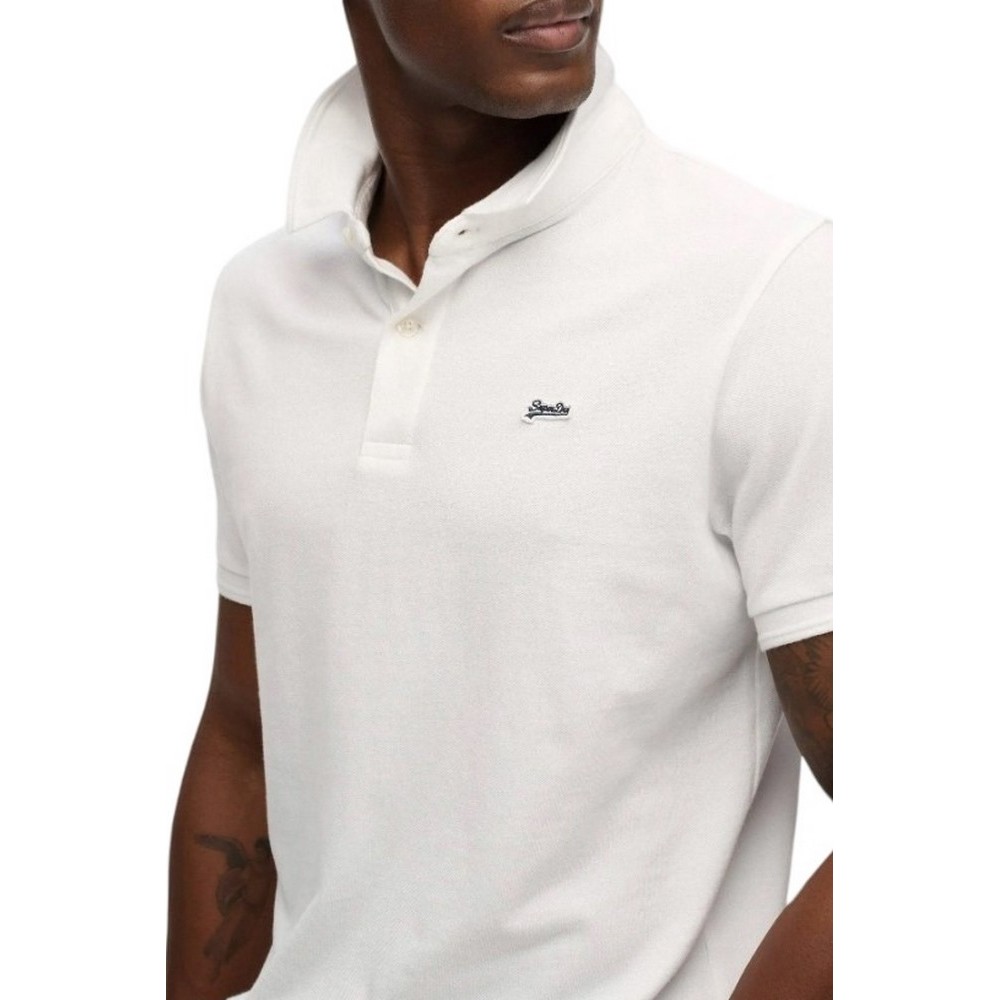 SUPERDRY D1 CLASSIC PIQUE POLO T-SHIRT ΜΠΛΟΥΖΑ ΑΝΔΡΙΚΗ WHITE