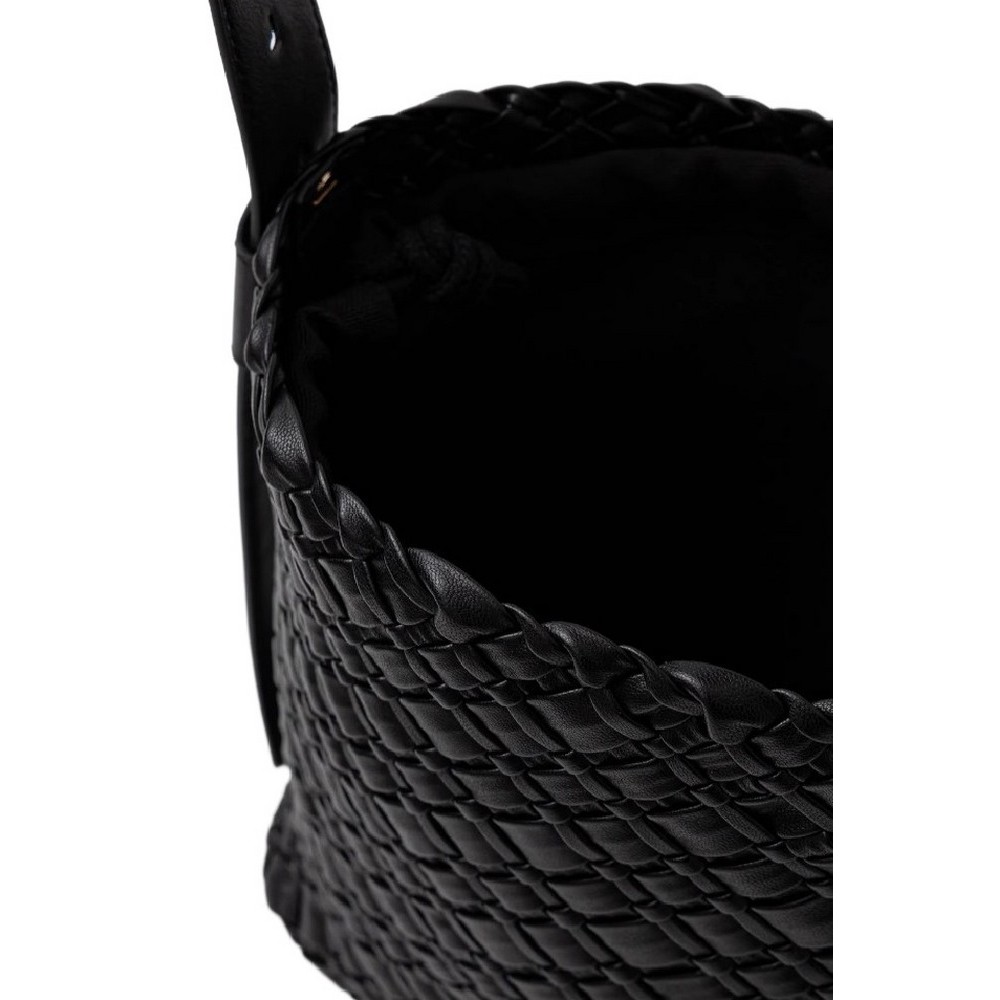 TOMMY HILFIGER BRAIDED SHOULDER BAG ΤΣΑΝΤΑ ΓΥΝΑΙΚΕΙΑ BLACK