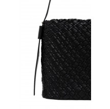 TOMMY HILFIGER BRAIDED SHOULDER BAG ΤΣΑΝΤΑ ΓΥΝΑΙΚΕΙΑ BLACK