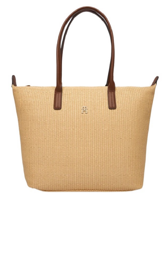 TOMMY HILFIGER POPETTE TOTE RAFFIA ΤΣΑΝΤΑ ΓΥΝΑΙΚΕΙΑ NATURAL