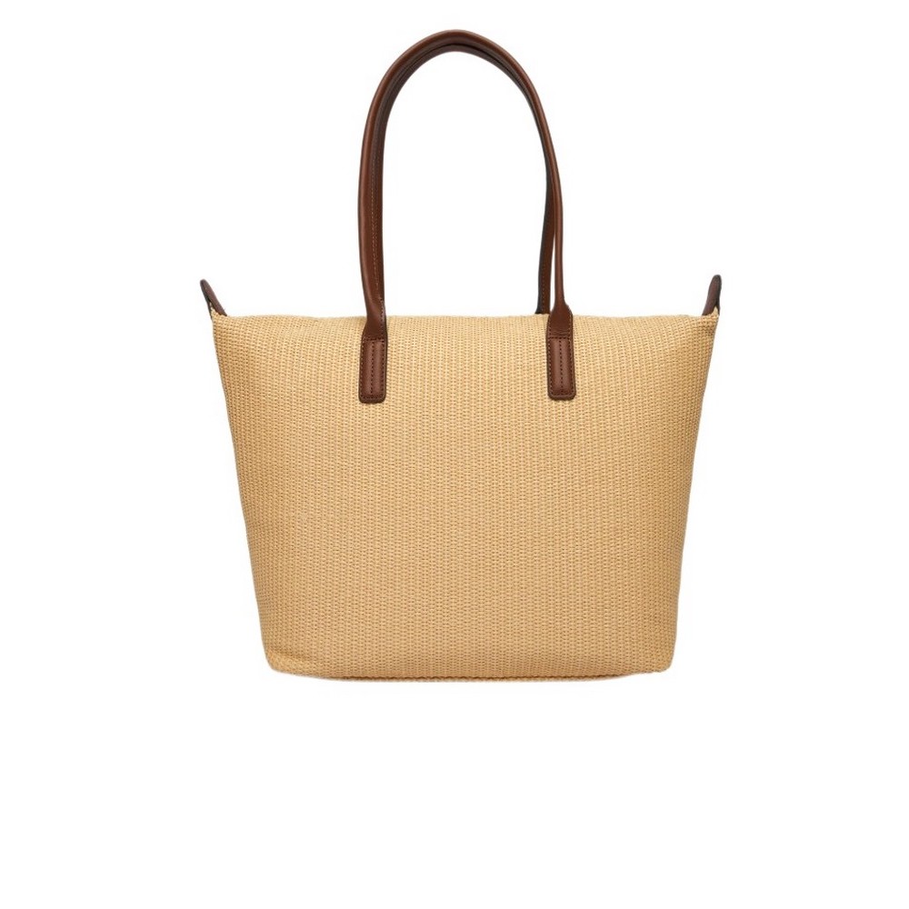 TOMMY HILFIGER POPETTE TOTE RAFFIA ΤΣΑΝΤΑ ΓΥΝΑΙΚΕΙΑ NATURAL