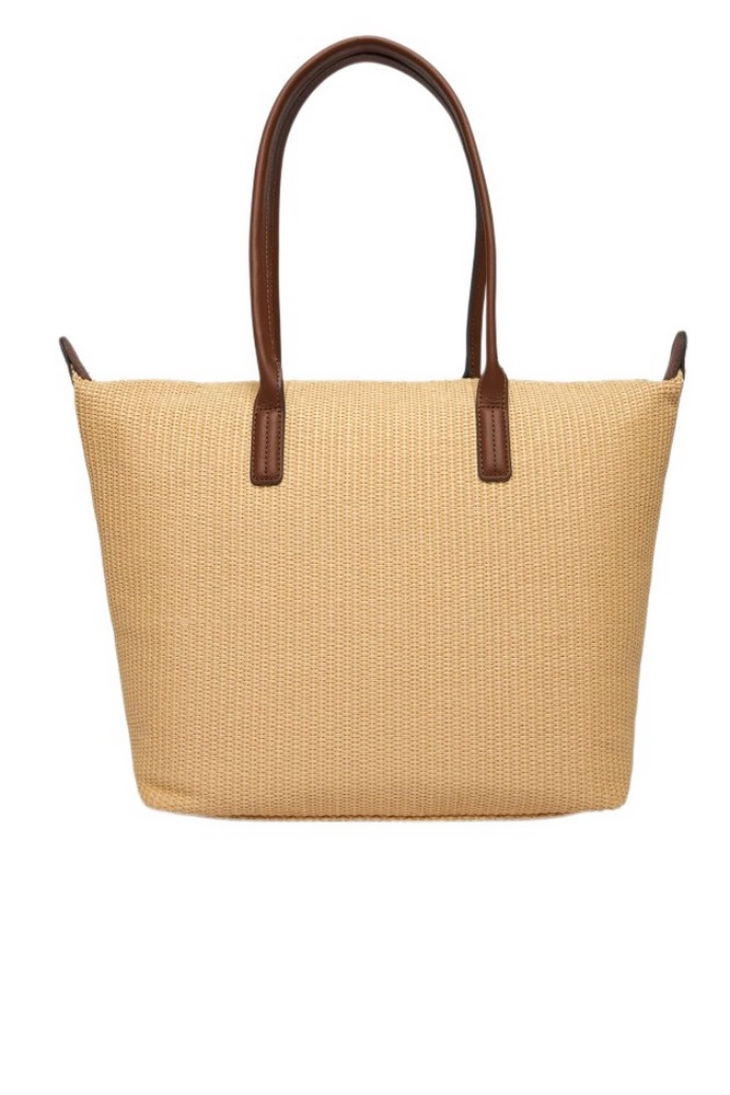 TOMMY HILFIGER POPETTE TOTE RAFFIA ΤΣΑΝΤΑ ΓΥΝΑΙΚΕΙΑ NATURAL