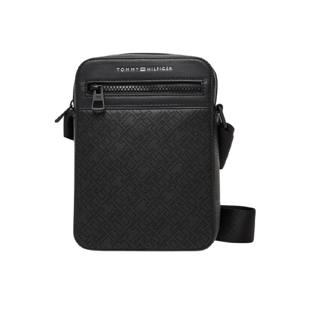 TOMMY HILFIGER MONOGRAM MINI REPORTER ΤΣΑΝΤΑ ΑΝΔΡΙΚΗ BLACK