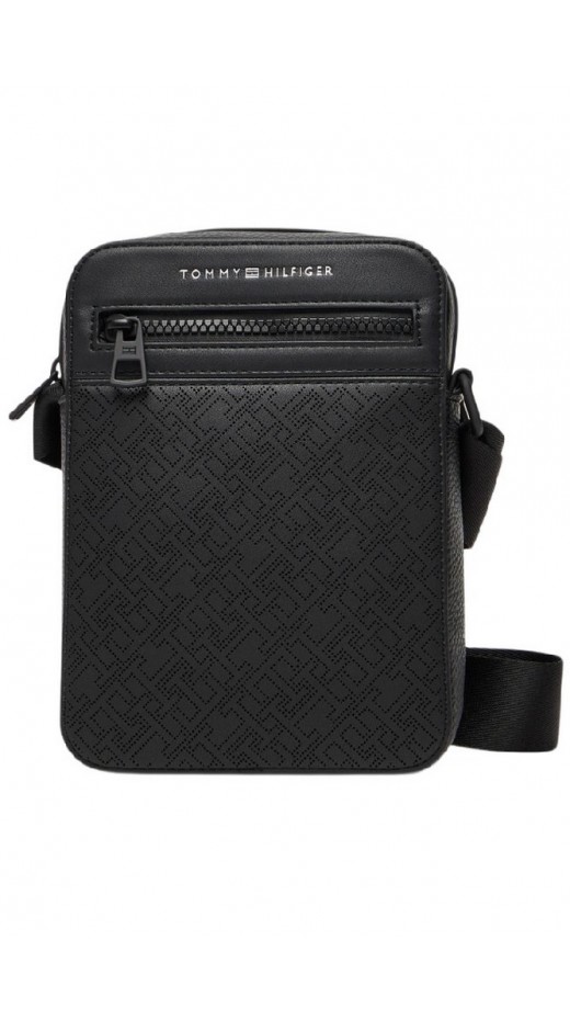TOMMY HILFIGER MONOGRAM MINI REPORTER ΤΣΑΝΤΑ ΑΝΔΡΙΚΗ BLACK