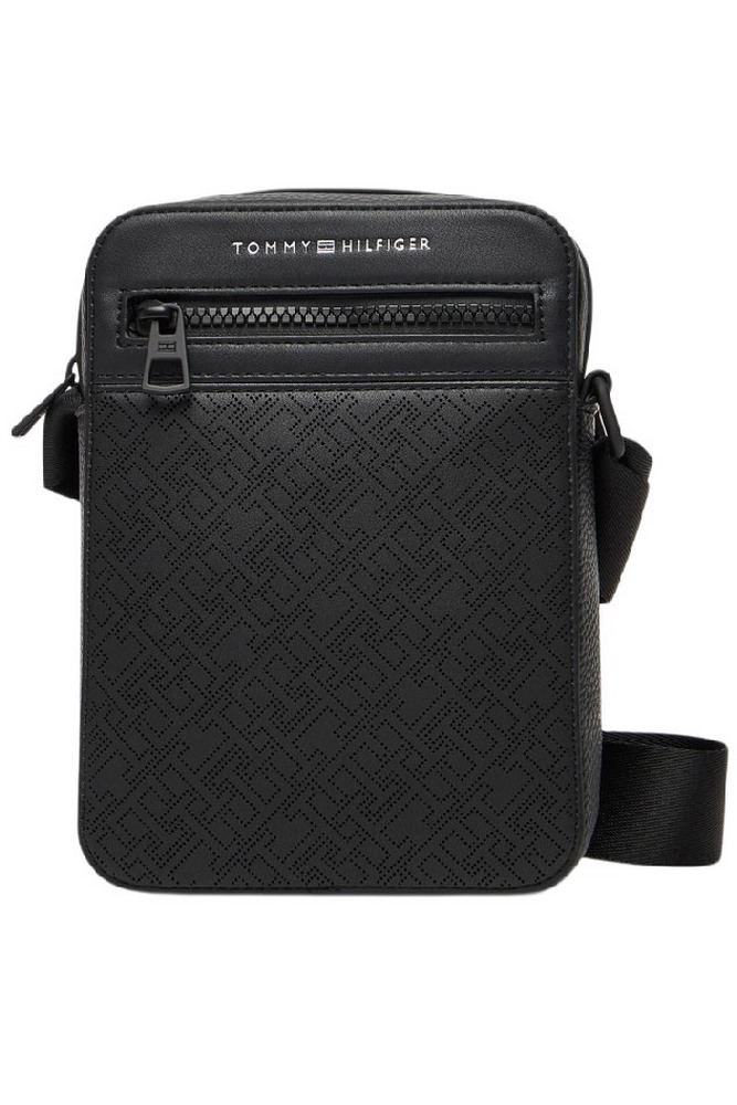 TOMMY HILFIGER MONOGRAM MINI REPORTER ΤΣΑΝΤΑ ΑΝΔΡΙΚΗ BLACK