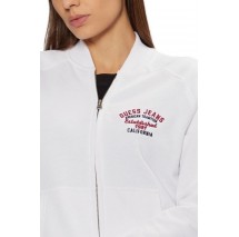 GUESS JEANS REG ZIP VINTAGE LOGO SWEAT ΖΑΚΕΤΑ ΦΟΥΤΕΡ ΓΥΝΑΙΚΕΙΑ WHITE