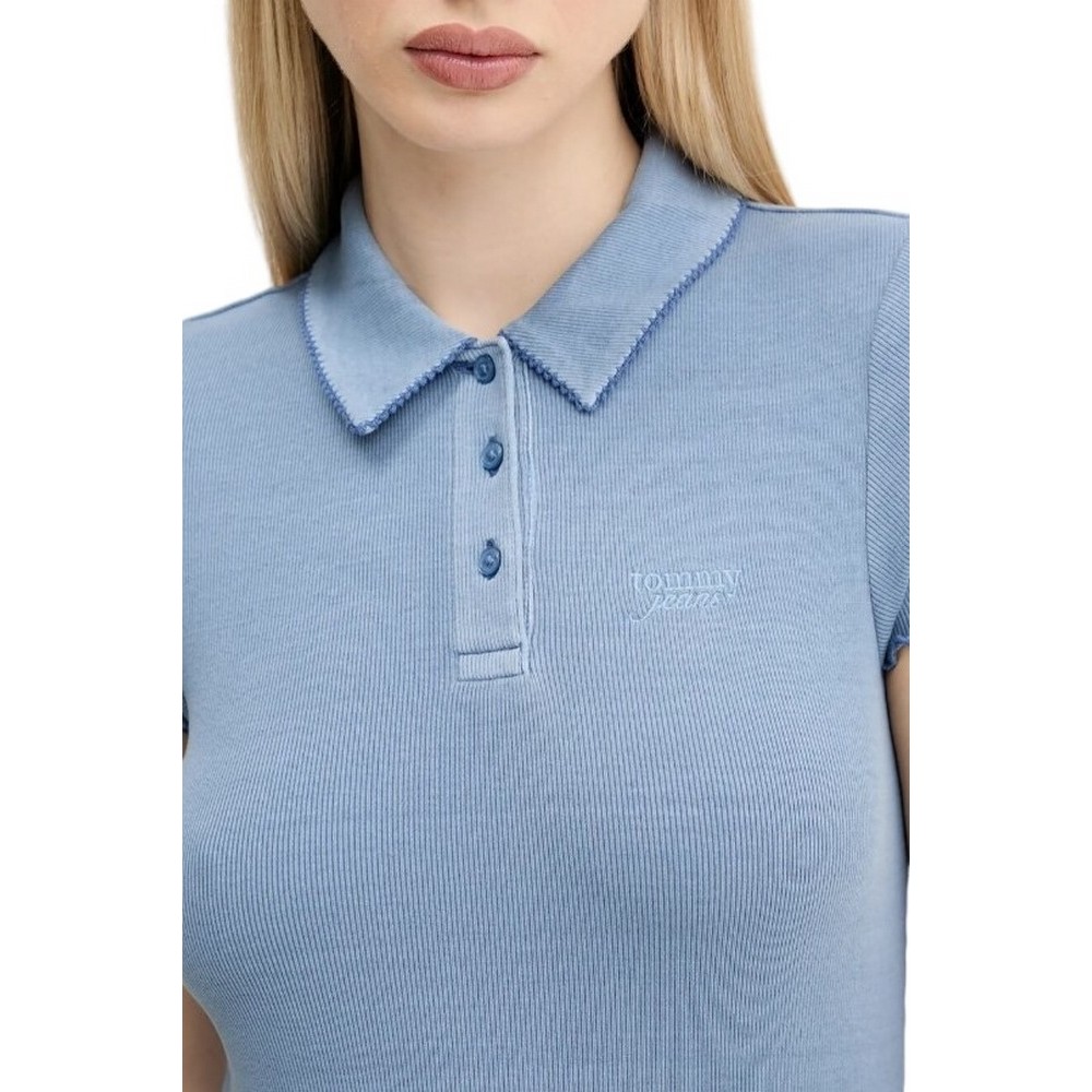TOMMY JEANS GMD RIB POLO SS DRESS ΦΟΡΕΜΑ ΓΥΝΑΙΚΕΙΟ BLUE