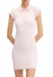 TOMMY JEANS GMD RIB POLO SS DRESS ΦΟΡΕΜΑ ΓΥΝΑΙΚΕΙΟ PINK