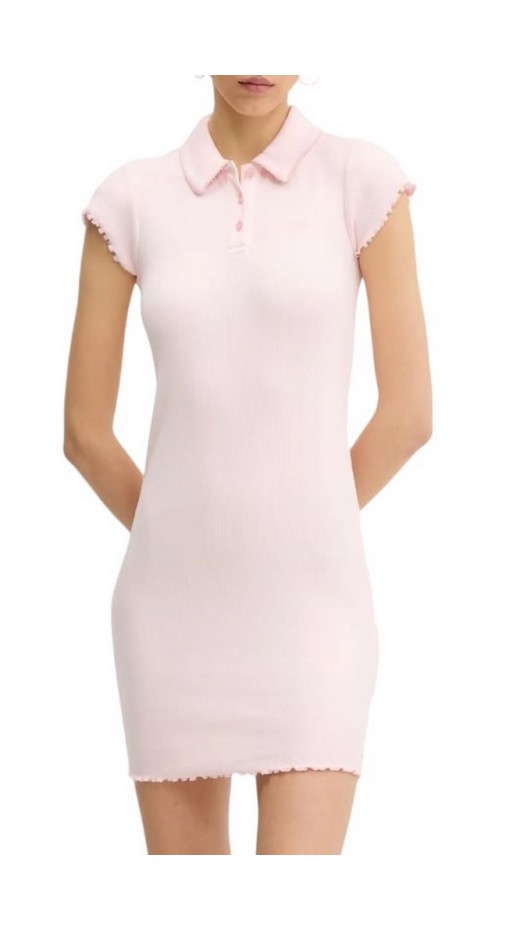 TOMMY JEANS GMD RIB POLO SS DRESS ΦΟΡΕΜΑ ΓΥΝΑΙΚΕΙΟ PINK