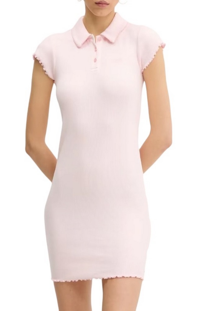 TOMMY JEANS GMD RIB POLO SS DRESS ΦΟΡΕΜΑ ΓΥΝΑΙΚΕΙΟ PINK