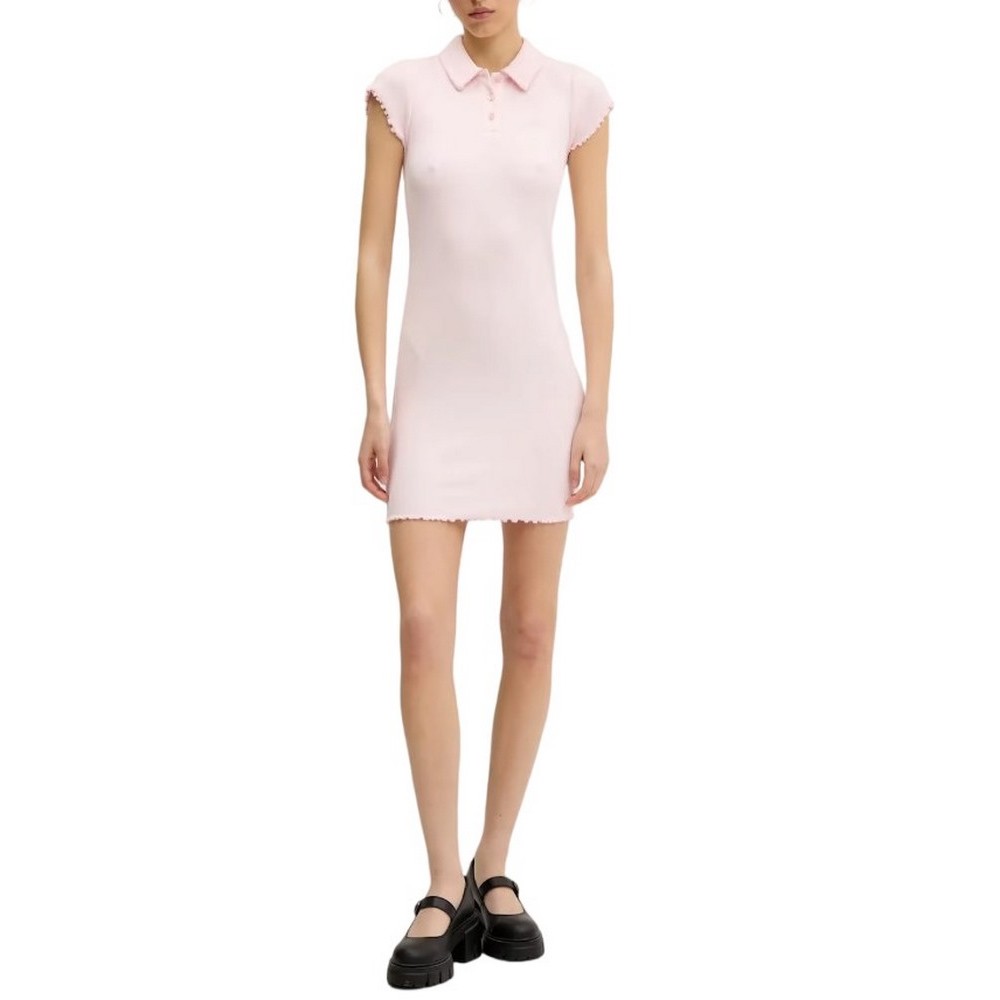 TOMMY JEANS GMD RIB POLO SS DRESS ΦΟΡΕΜΑ ΓΥΝΑΙΚΕΙΟ PINK