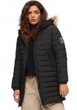 SUPERDRY D5 OVIN FUJI HOODED MID LENGTH PUFFER ΜΠΟΥΦΑΝ ΓΥΝΑΙΚΕΙΟ BLACK