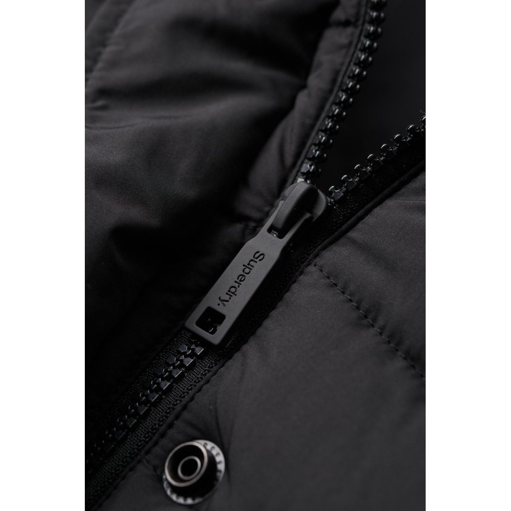 SUPERDRY D5 OVIN FUJI HOODED MID LENGTH PUFFER ΜΠΟΥΦΑΝ ΓΥΝΑΙΚΕΙΟ BLACK