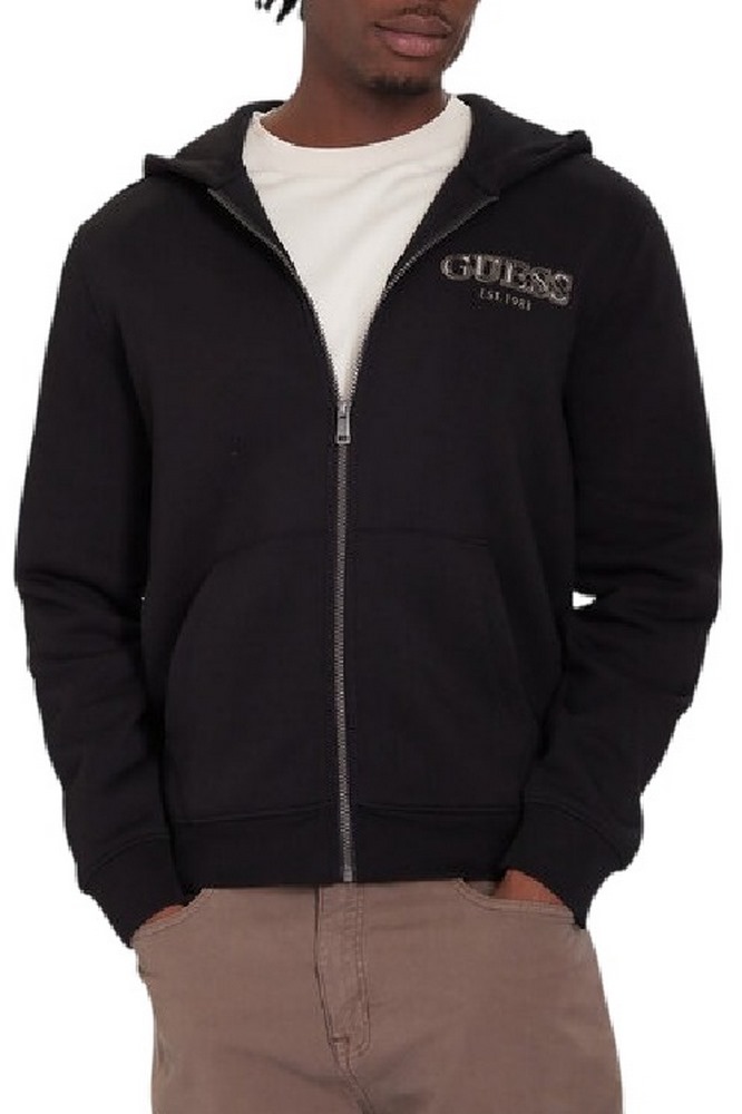 GUESS ZIP BASIC SWEATSHIRT ΖΑΚΕΤΑ ΦΟΥΤΕΡ ΑΝΔΡΙΚΗ BLACK