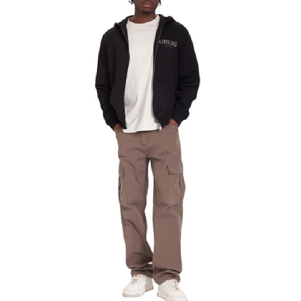 GUESS ZIP BASIC SWEATSHIRT ΖΑΚΕΤΑ ΦΟΥΤΕΡ ΑΝΔΡΙΚΗ BLACK