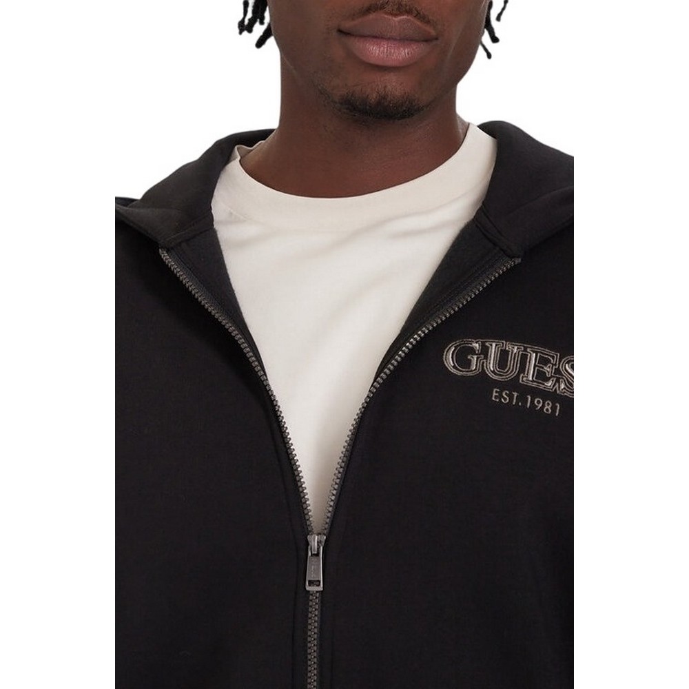 GUESS ZIP BASIC SWEATSHIRT ΖΑΚΕΤΑ ΦΟΥΤΕΡ ΑΝΔΡΙΚΗ BLACK