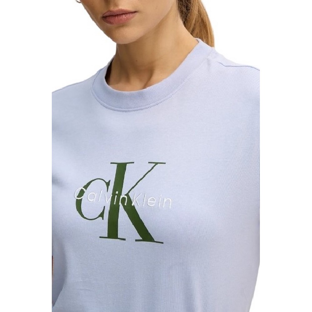 CALVIN KLEIN JEANS HR CLSSC MNLG CNC T-SHIRT ΜΠΛΟΥΖΑ ΓΥΝΑΙΚΕΙΑ BLUE