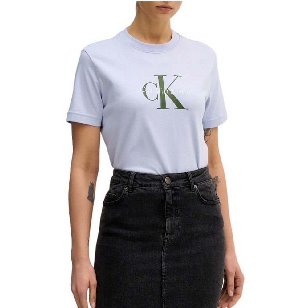 CALVIN KLEIN JEANS HR CLSSC MNLG CNC T-SHIRT ΜΠΛΟΥΖΑ ΓΥΝΑΙΚΕΙΑ BLUE