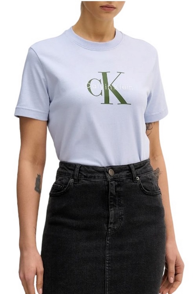 CALVIN KLEIN JEANS HR CLSSC MNLG CNC T-SHIRT ΜΠΛΟΥΖΑ ΓΥΝΑΙΚΕΙΑ BLUE