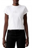 CALVIN KLEIN JEANS SLIM FIT BABY MONOLOGO SCRIPT T-SHIRT ΜΠΛΟΥΖΑ ΓΥΝΑΙΚΕΙΑ BRIGHT WHITE