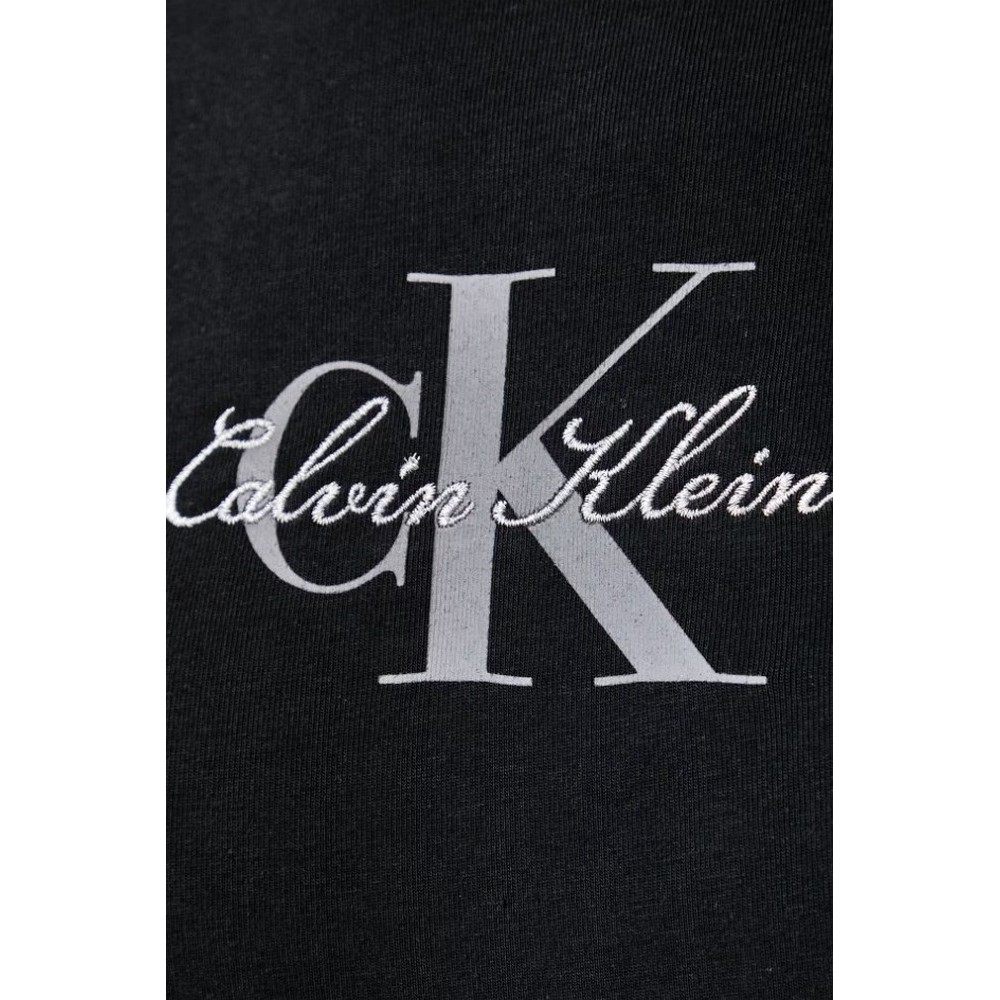 CALVIN KLEIN JEANS SLIM FIT BABY MONOLOGO SCRIPT T-SHIRT ΜΠΛΟΥΖΑ ΓΥΝΑΙΚΕΙΑ BLACK