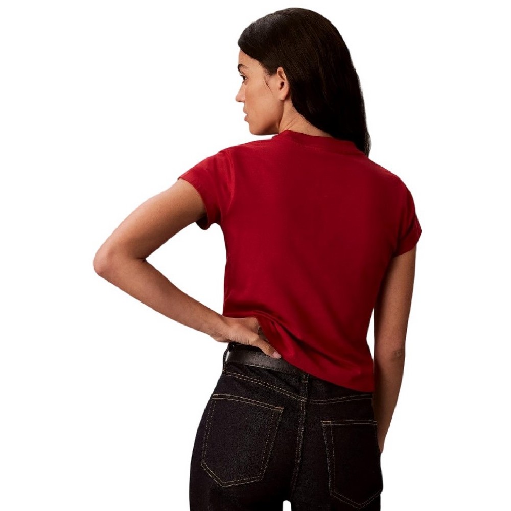 CALVIN KLEIN JEANS SLIM FIT BABY MONOLOGO SCRIPT T-SHIRT ΜΠΛΟΥΖΑ ΓΥΝΑΙΚΕΙΑ RED