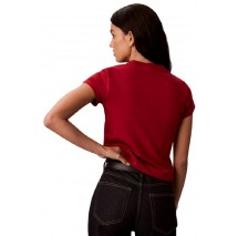 CALVIN KLEIN JEANS SLIM FIT BABY MONOLOGO SCRIPT T-SHIRT ΜΠΛΟΥΖΑ ΓΥΝΑΙΚΕΙΑ RED