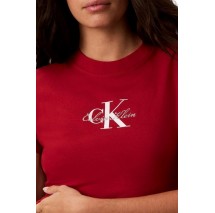 CALVIN KLEIN JEANS SLIM FIT BABY MONOLOGO SCRIPT T-SHIRT ΜΠΛΟΥΖΑ ΓΥΝΑΙΚΕΙΑ RED