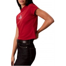 CALVIN KLEIN JEANS SLIM FIT BABY MONOLOGO SCRIPT T-SHIRT ΜΠΛΟΥΖΑ ΓΥΝΑΙΚΕΙΑ RED