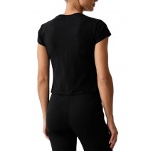 CALVIN KLEIN JEANS SLIM FIT BABY MONOLOGO SCRIPT T-SHIRT ΜΠΛΟΥΖΑ ΓΥΝΑΙΚΕΙΑ BLACK