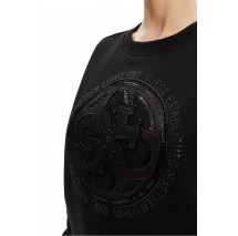 GUESS CN 4G LOGO HOTFIX SWEATSHIRT ΜΠΛΟΥΖΑ  ΦΟΥΤΕΡ ΓΥΝΑΙΚΕΙΑ BLACK