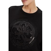 GUESS CN 4G LOGO HOTFIX SWEATSHIRT ΜΠΛΟΥΖΑ  ΦΟΥΤΕΡ ΓΥΝΑΙΚΕΙΑ BLACK