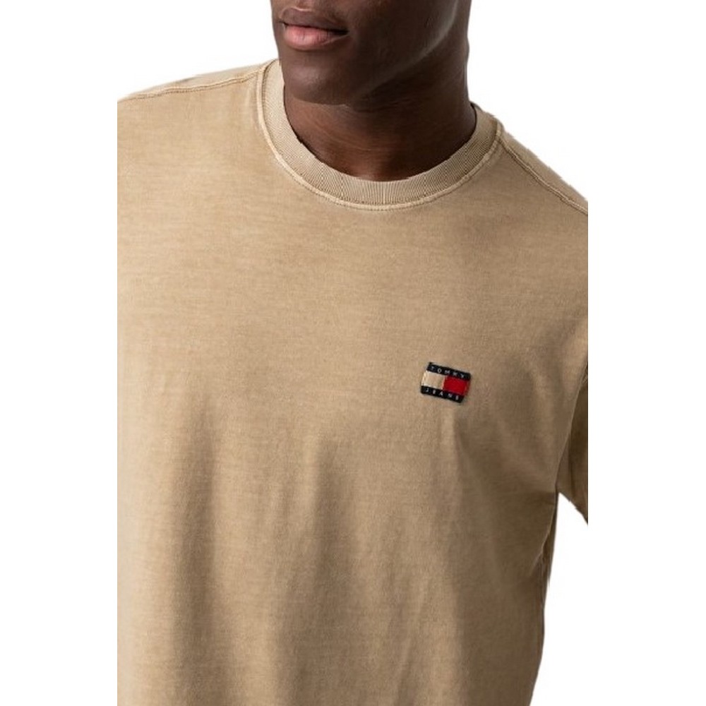 TOMMY JEANS RLX  LABEL TEE T-SHIRT ΜΠΛΟΥΖΑ ΑΝΔΡΙΚΗ TAN