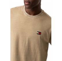 TOMMY JEANS RLX  LABEL TEE T-SHIRT ΜΠΛΟΥΖΑ ΑΝΔΡΙΚΗ TAN