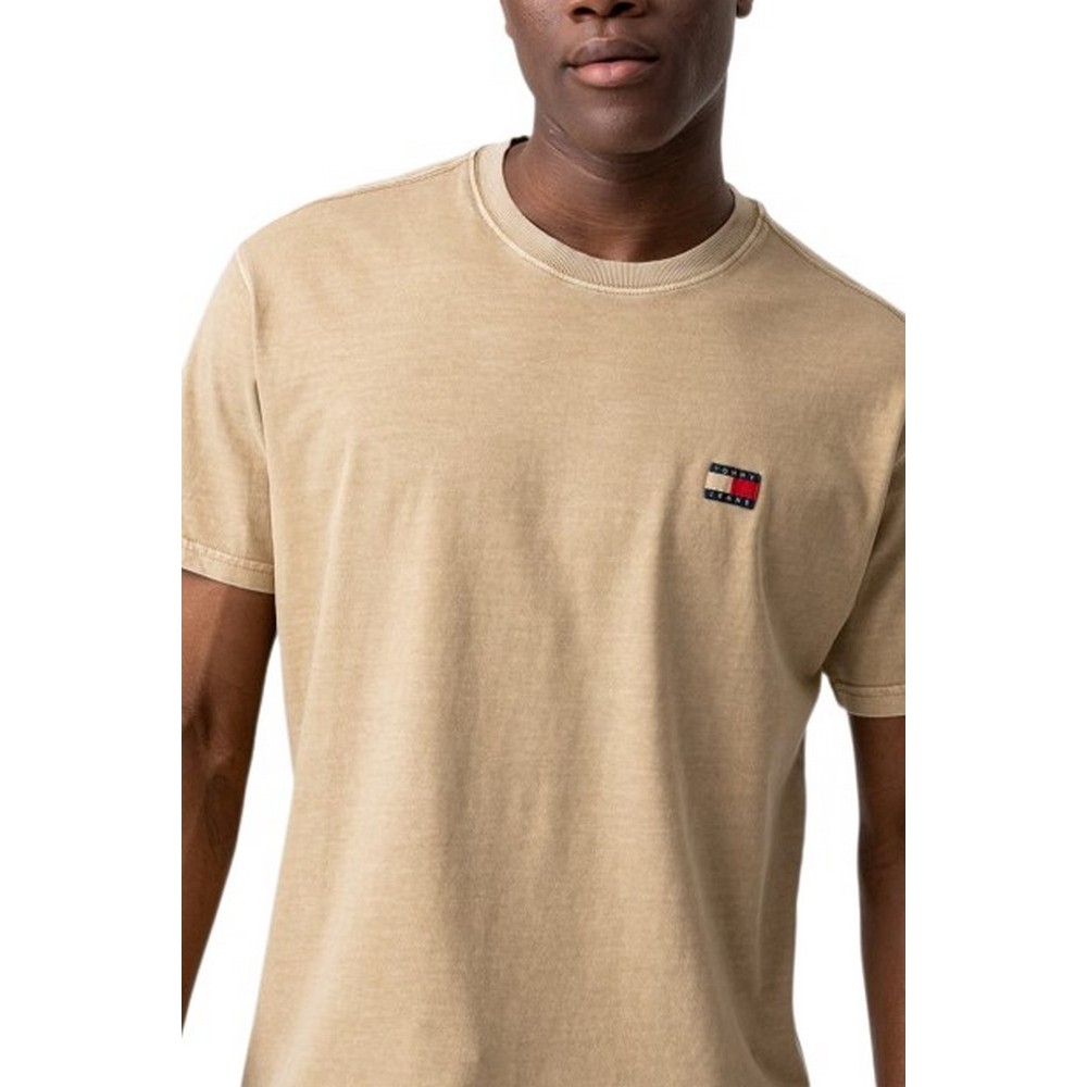 TOMMY JEANS RLX  LABEL TEE T-SHIRT ΜΠΛΟΥΖΑ ΑΝΔΡΙΚΗ TAN